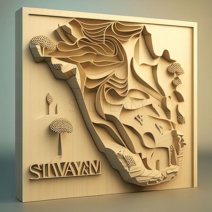 3D model Kuwait State of Kuwait (STL)